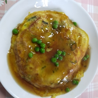 にんにく【旬】カニカマを使ってかに玉風～玉子焼き